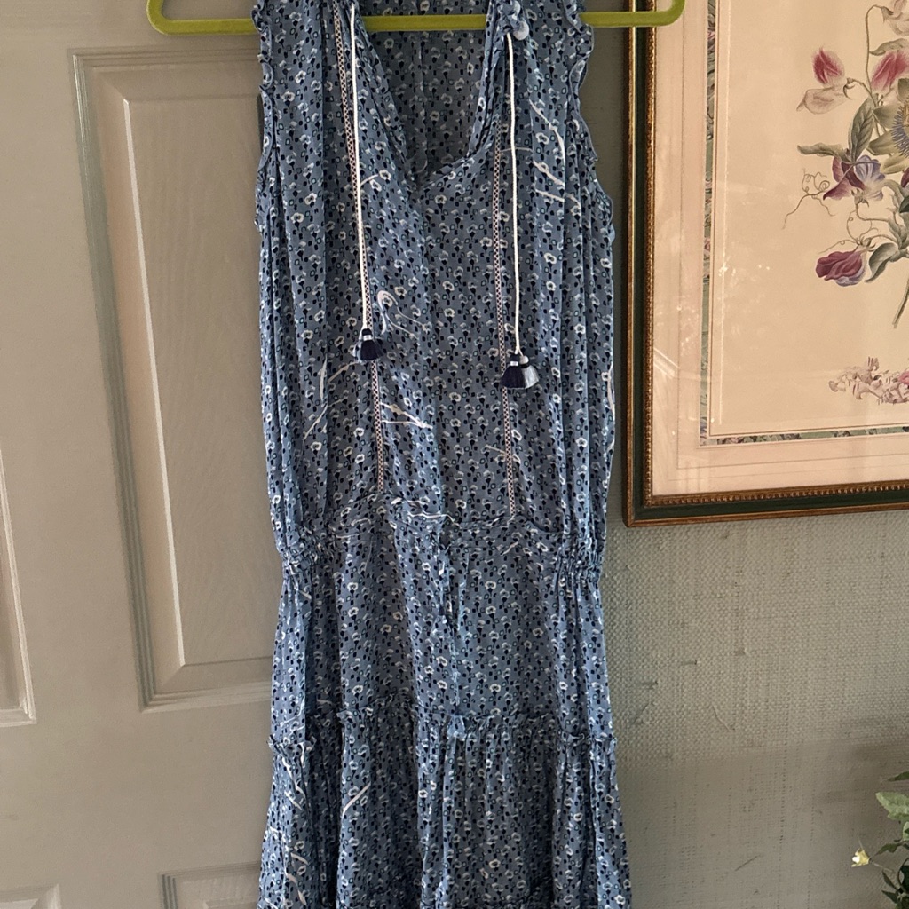 Poupette St. Barth Blue Patterned Midi Dress